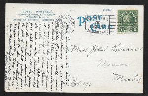 Hotel Roosevelt Washington DC Used c1924