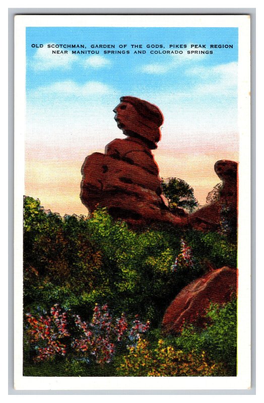 Postcard CO Old Scotchman Garden Of The Gods Colorado Vintage Standard View Card