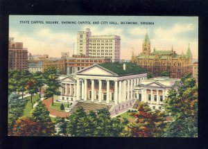 Richmond, Virginia/VA Postcard, State Capitol Square, Capitol & City Hall