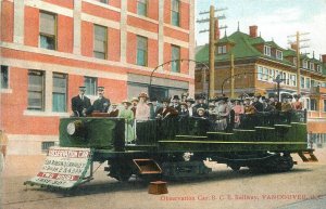 Postcard C-1910 Canada Vancouver Observation Car BCB Railway 23-13331