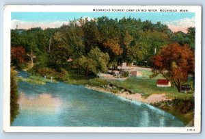 Moorhead Minnesota Postcard Tourist Camp Red River Exterior 1940 Vintage Antique