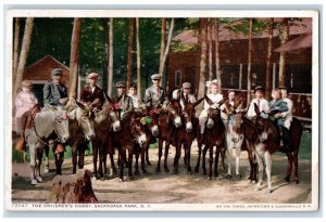 c1920's Buck Riding The Children's Hobby Sacandaga Park NY Phostint Postcard 