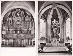 Maria Kyrka Sweden Stockholm Interior 2x Real Photo Postcard