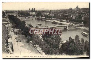 Postcard Old Paris View of the Seine taking the Pavillon de Flore