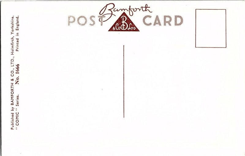 “Vintage Bamforth Comic Postcard No. 1740 – ‘Dust Eve and I’ll Do Adam’ – Risqué