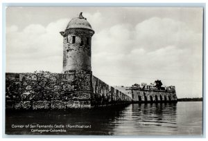 c1940s Corner of San Fernando Castle Cartagena-Colombia RPPC Photo Postcard