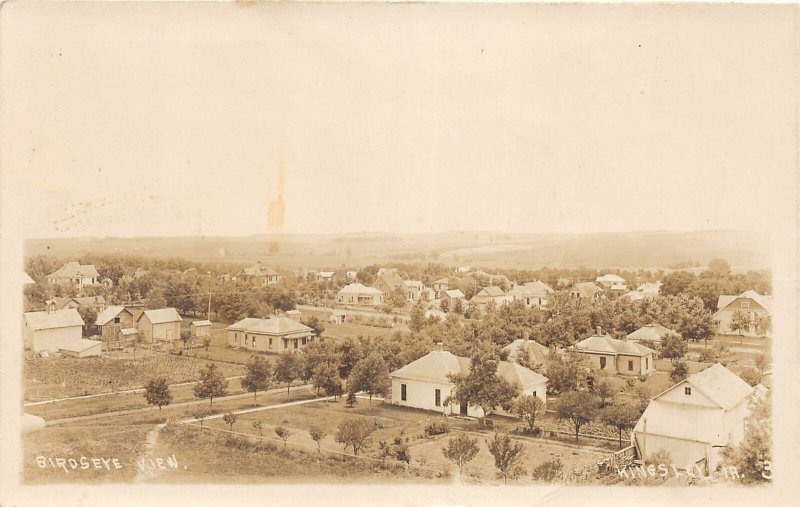 G41/ Kingsley Iowa RPPC Postcard 1915 Birdseye View Homes Farms 