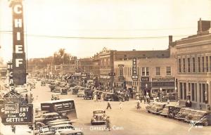 Greeley CO Business District Old Cars Sanborn Real Photo Postcard