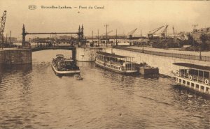 Belgium Brussels Bruxelles-Laeken Pont du Canal Vintage Postcard 03.53