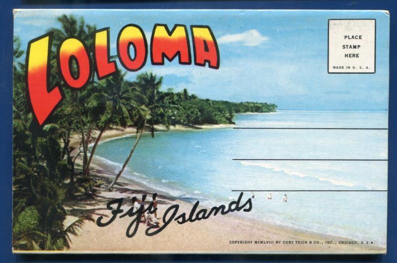 Loloma Fiji Crown Colony chrome postcard folder