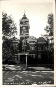 Forsyth Georgia GA Monroe County Court House RPPC Vintage Postcard