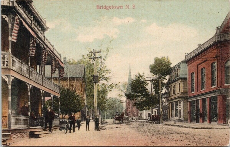 Bridgetown Nova Scotia NS Street Scene c1909 Bluenose Series Postcard H4