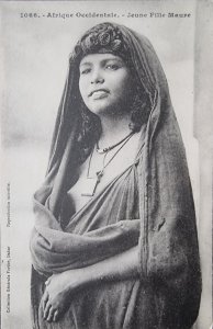 WEST AFRICA SENEGAL ETHNIC NUDE YOUNG MOORISH GIRL BARE BREASTS NAF066