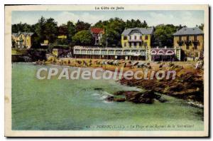 Old Postcard The Cote de Jade Pornic I L L Beach and Rocks of the Noveillard