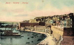 Malta Valletta Marina Vintage Postcard 08.38