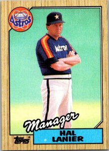 1987 Topps Baseball Card Hal Lanier Manager Houston Astros sk2348