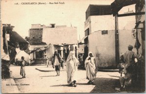 Morocco Casablanca Rue Sidi Fatah Vintage Postcard 04.08