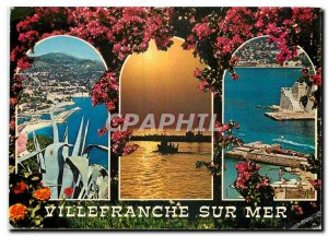 Modern Postcard Villefranche sur Mer harbor Sunset Beach