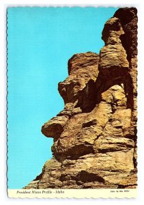 President Nixon Profile Rock Formation Castleford ID Continental View Postcard