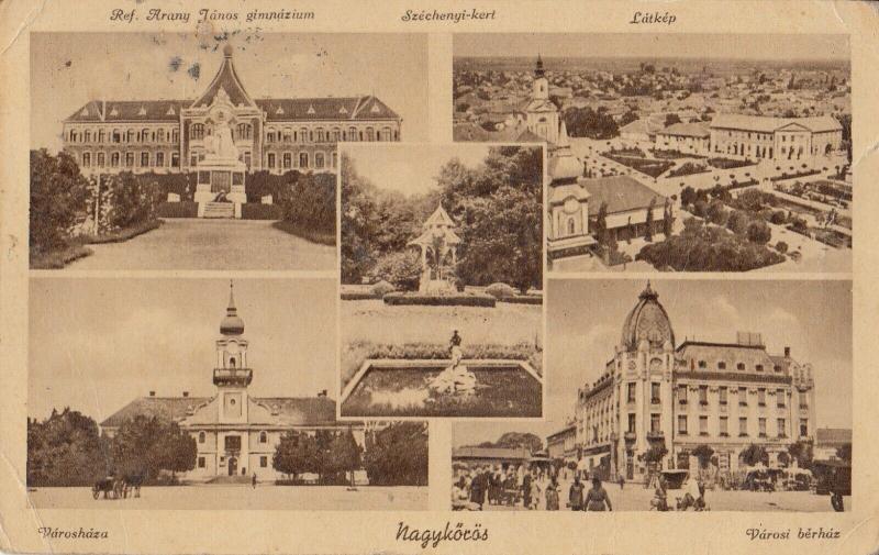 Hungary Nagykoros multi view 1943 postcard