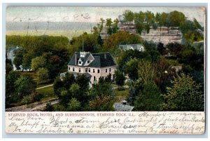 Starved Rock Illinois IL Postcard Starved Rock Hotel Surroundings 1906 Antique
