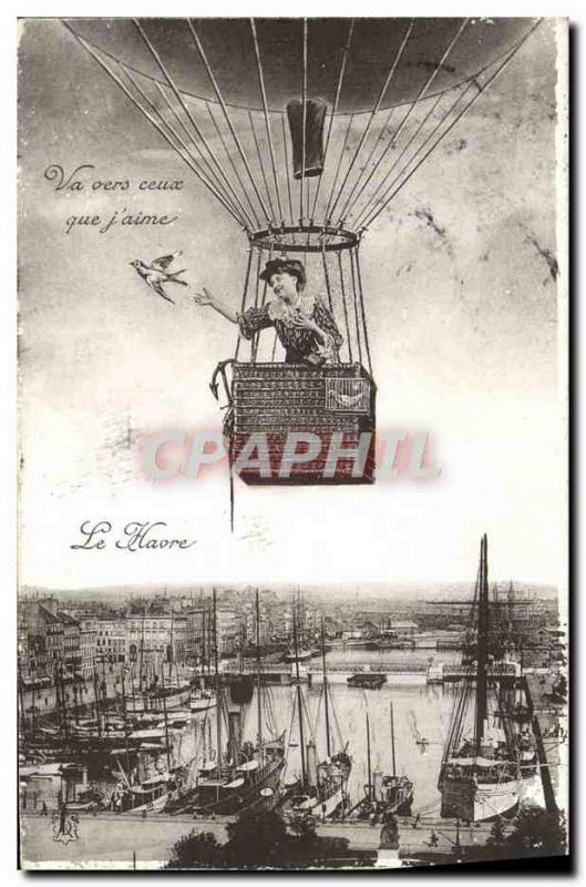 Old Postcard Jet Aviation Mongolfiere Le Havre