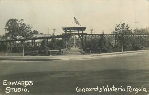 Postcard RPPC 1920s California Concord Wisteria Pergola Edwards CA24-1167