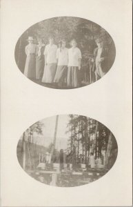 Armstrong BC Young Women Older Man Multiview Real Photo Postcard F50