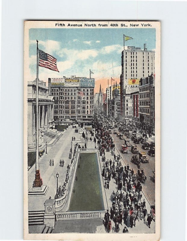 Postcard Fifth Avenue North From 40th St. New York City New York USA