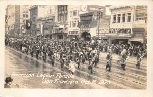 RPPC AMERICAN LEGION PARADE SAN FRANCISCO CALIFORNIA REAL PHOTO POSTCARD 1923 !