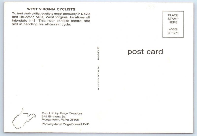 DAVIS & BRUCETON MILLS, West Virginia WV ~ MOTOCROSS MotorCycles  4x6 Postcard