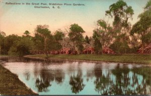 South Carolina Charleston Middleton Place Gardens Reflections In The Great Po...