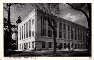 Vtg Fresno California CA Hall of Records 1940s View Postcard