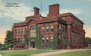 c1910 High School Greenfield MA P466 