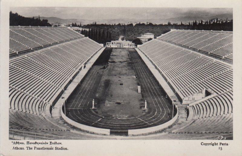 Greece Athens the Panathenaic Stadion photo postcard c.1954