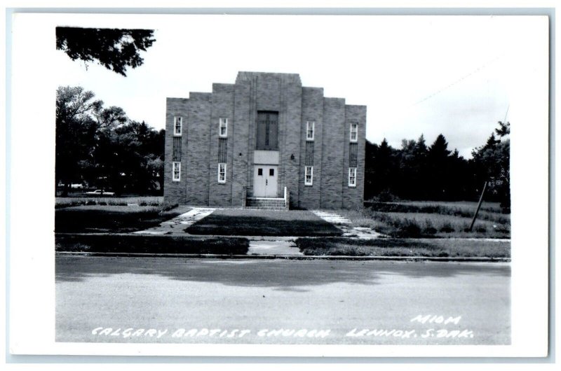 c1940's Calgary Baptist Church Lennox South Dakota SD RPPC Photo Postcard