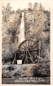 Idaho Springs Colorado Bridal Veil Falls Real Photo Antique Postcard K76978