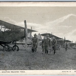 c1910s WWI US Aviation Training Field Early Biplane Airplane Air Force PC A178