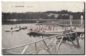 Old Postcard Lourdes Lake