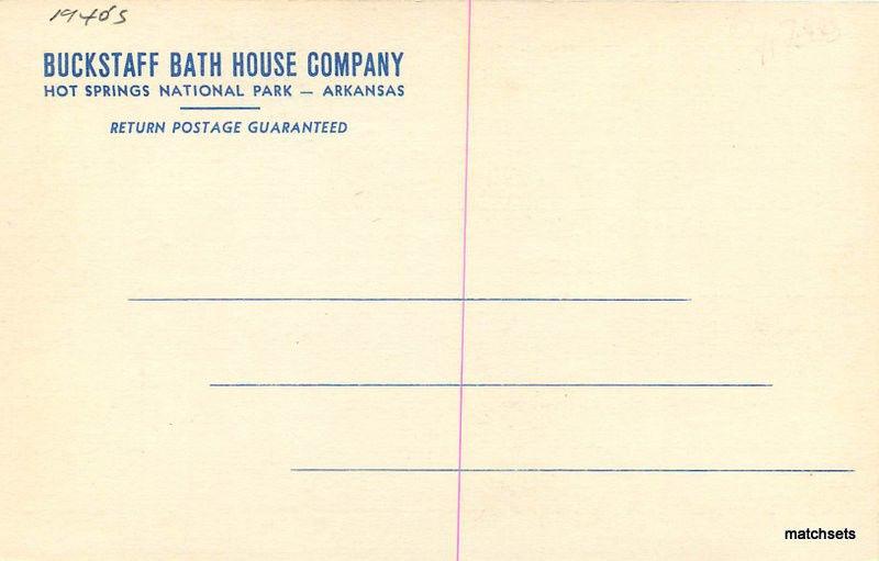 1940s Buckstaff Bath House Company Hot Springs Arkansas linen postcard 10931