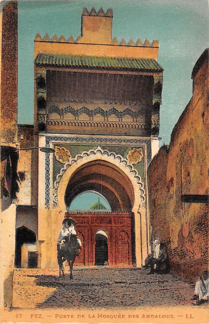 Morocco Fes Maroc Fez Porte De La Mosquee Des Andalous Hippostcard