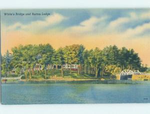 Linen WHITE'S BRIDGE AT BURTON LODGE Sebago Lake - Near Portland Maine ME H8692