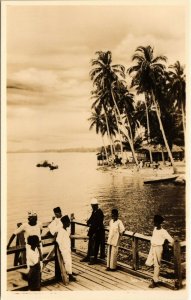 PC CPA SINGAPORE, SEA SHORE, Vintage REAL PHOTO Postcard (b19108)