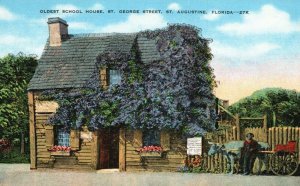 Vintage Postcard Oldest School House St. George Street St. Augustine FL