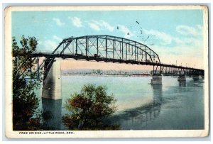 1922 Free Bridge Exterior View River Lake Little Rock Arkansas Vintage Postcard