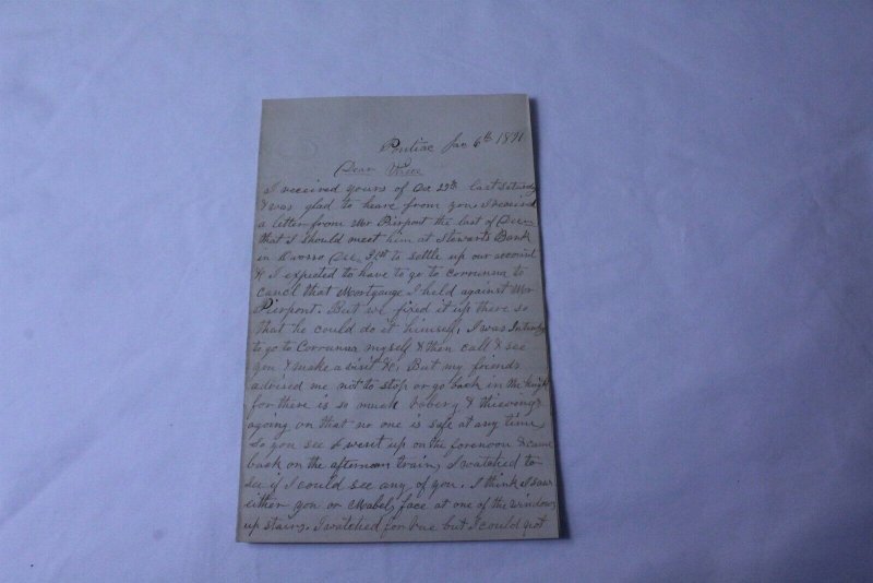 Vintage Hand Written 4 Page Letter 1871 Embossed on Letter Head