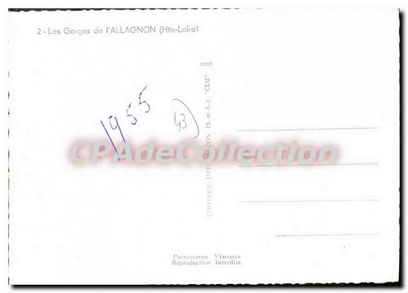 Postcard Modern Gorges Allagnon