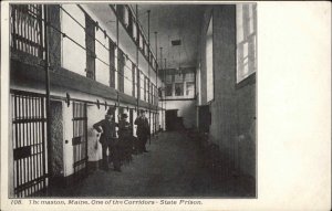 Thomaston ME State Prison Corridors & Cells c1905 Postcard