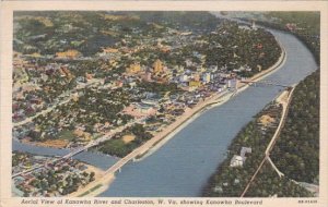 West Virginia Charleston Aerial Viewe Of Kanawha River And Charleston 1941