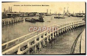 Old Postcard Ostende News Facilities Boat Maritines